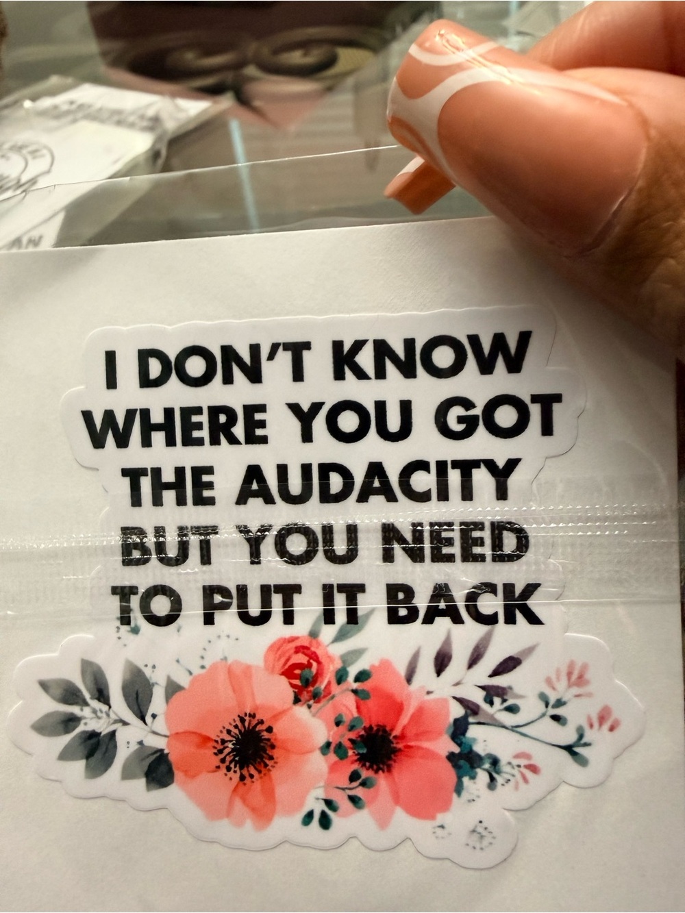 Floral Audacity Vinyl Sticker - Pink Floral Design
